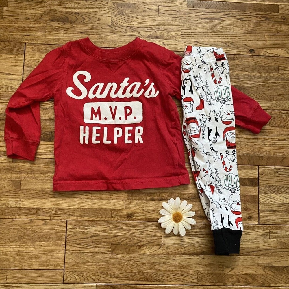 Carter's Santa's MVP Helper‎ Pajamas Size 18 Mo